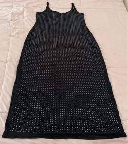 NWT No Comment black studded embellishment adjustable spaghetti straps maxi dress, size 2XL