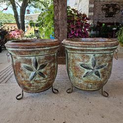 Turquoise Star Clay Pots, Planters, Plants. Pottery $75 cada una