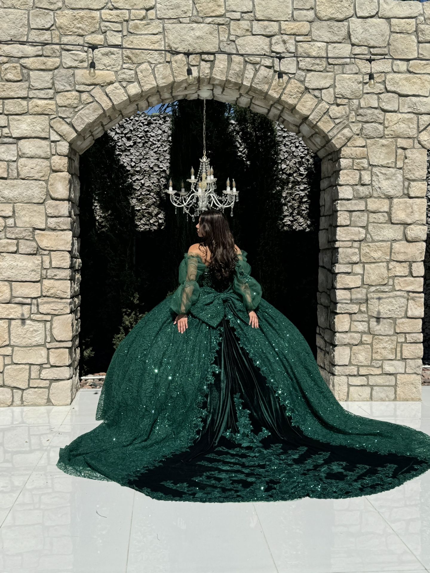 Forrest Green Quince 15 Sweet 16 Dress