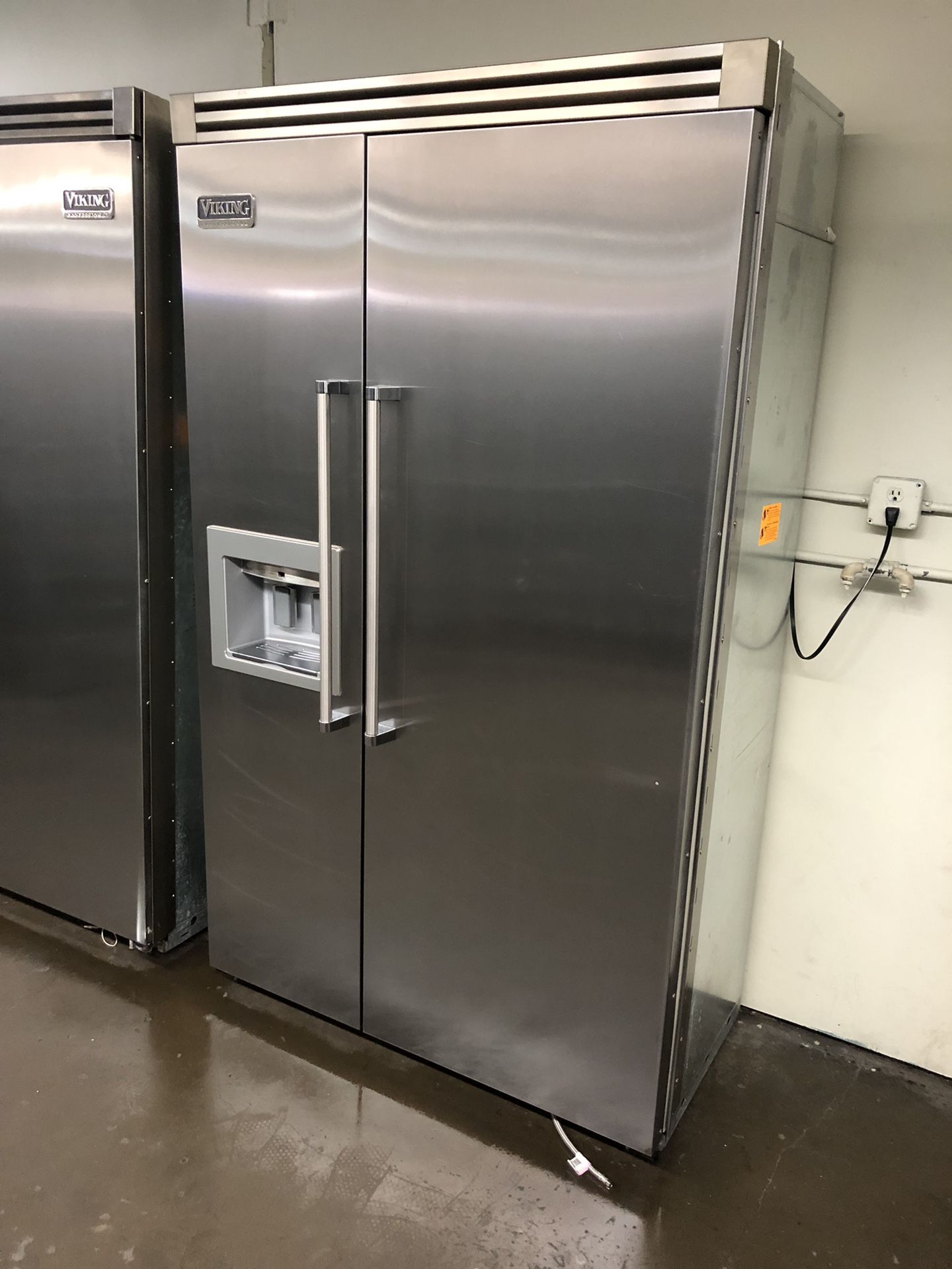 Viking 48” Stainless Steel Built In Side By Side Refrigerator