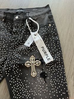 Purple Brand Rhinestone Cross Jeans Size 32