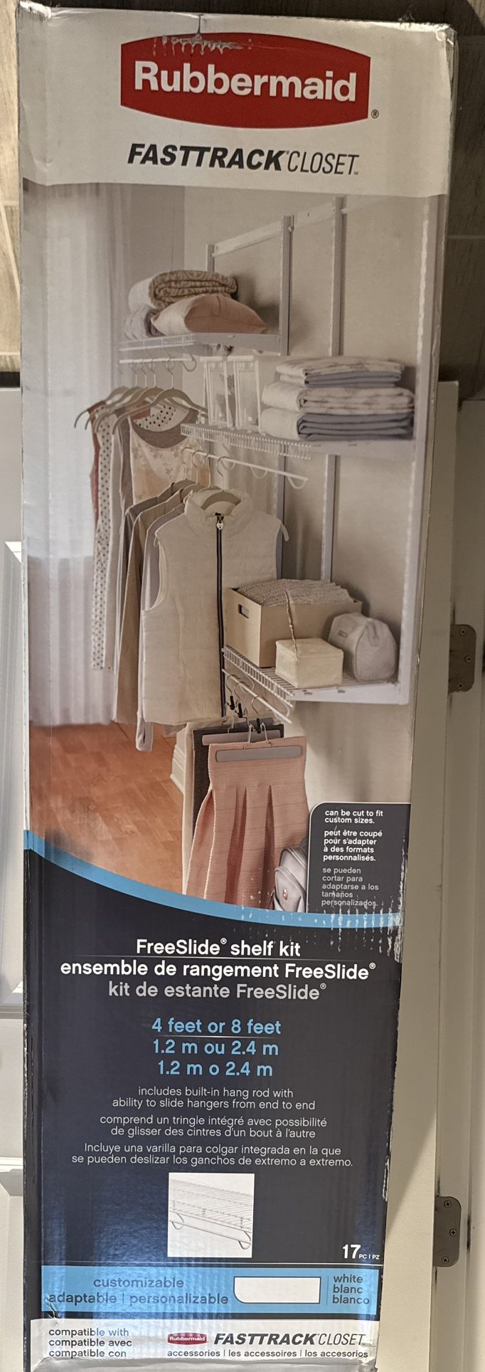 Rubbermaid Premium Fastrack Closet Shelves - 3 Individual Packs