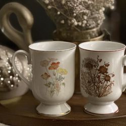 Vintage floral mugs 