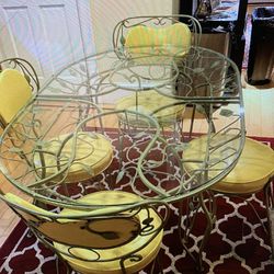 Santorini Wrought Iron Outdoor Dining Set From 50's