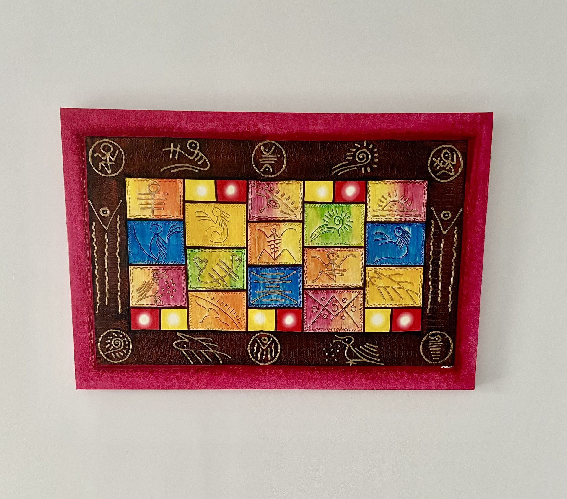 Two colorful And original Wall Heart, Textured Pattern, $100 For Both