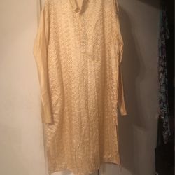 Men’s Tunic Art Silk Kurta Indian Wear (size 38)