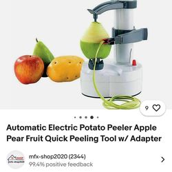 Automatic Electric Potato Peeler Apple Pear Fruit Quick Peeling Tool w/ Adapter