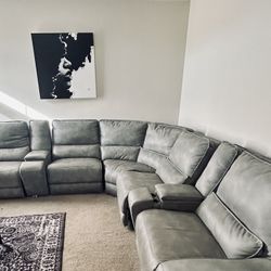 Leather Grey Sectional