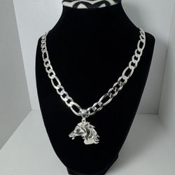 Cadena con dije de caballo de plata 925 