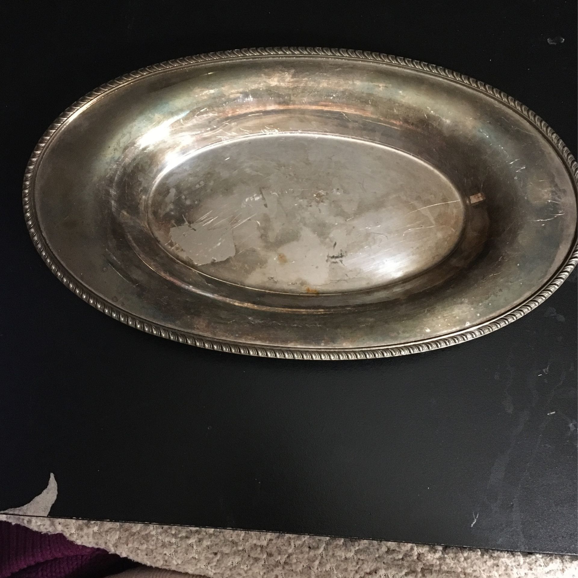 Vintage : EPNS , Poole Silver Co , TaunTon. Mass 1004 Silver Plated Platter Dish