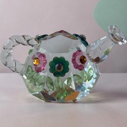 Crystal Glass Watering Can Figurine
