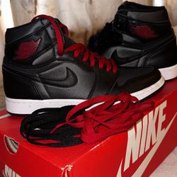 Air Jordan 1 High Og “black Satin” Gym Red 