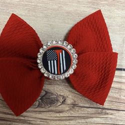 Firefighter Hair Bow 