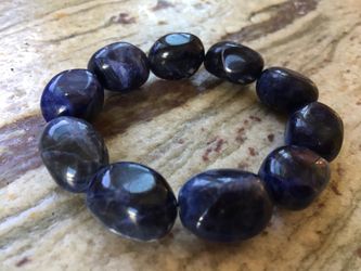 Blue sodalite elastic bracelet