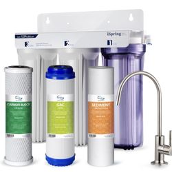 iSpring US31 Under Sink Water Filter System w/ Faucet No Filters Included