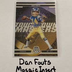 Dan Fouts San Diego Chargers Hall of Fame QB Mosaic Short Print Insert Card. 