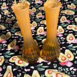 Set of Gold milk glass Vases