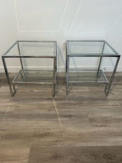 2 Modern Glass Side Tables