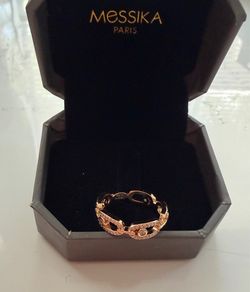 Sterling silver rose gold ring Au750 over