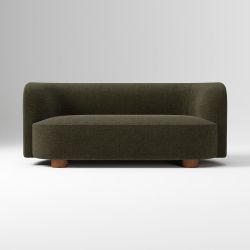 West Elm Laurent Sofa 76” Performance Velvet in Evergreen