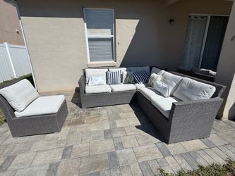 Large Outdoor Wicker Sectional Sofa Set