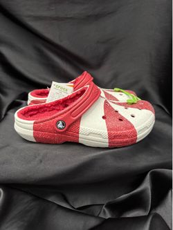 New Candy Cane Crocs Christmas Holiday Classic Lined Clog Mens 7 and Womens 9