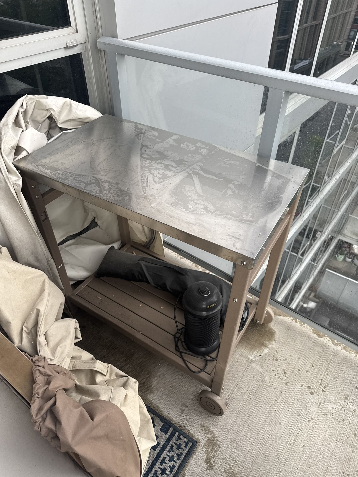 Outdoor Table/Prep Cart With Wheels