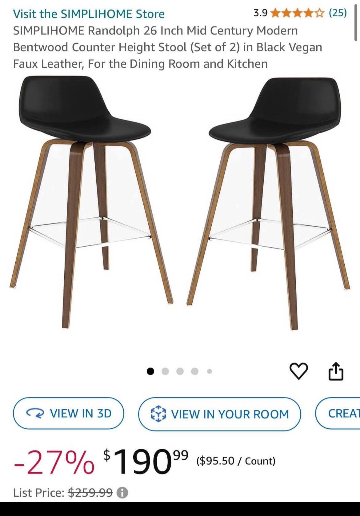 New! 2 Barstools