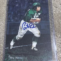 Pete Pihos Autographed Philadelphia Eagles Goal Line Art Card