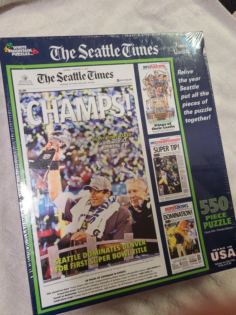 Seattle Seahawks Championship Newspaper Puzzle
