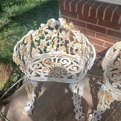 Vintage Victorian Cast Iron Lawn Furniture