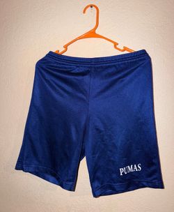 A4 Apparel Royal Blue Mesh Athletic Soccer Shorts Pumas Graphic Men's Size L