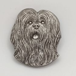 1984 Vintage Lhasa Apso Broche Raycleife PEWTER