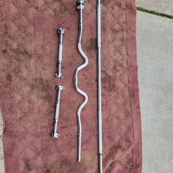 1"HOLE BARS. 6' STRAIGHT BAR. $40
EZ-CURL BAR  $35
SET OF DUMBBELLS HANDLES  $30
7111.S WESTERN WALGREENS 
$90. CASH ONLY AS IS