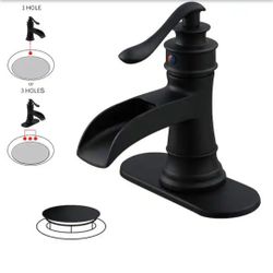 BWE
Waterfall Single Hole Single-Handle Low-Arc Bathroom Faucet With Pop-up Drain Assembly In Matte Black
