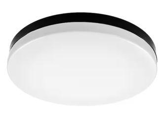 Commercial Electric Flexinstall 12 in. Black Edge-to-Edge Integrated LED Flush Mount Light
