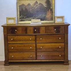 Newly Refinished, Solid Wood, Double Dresser. Professional Delivery Service is Available.