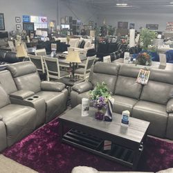 $1899 Leather Sofa Loveseat 🩶