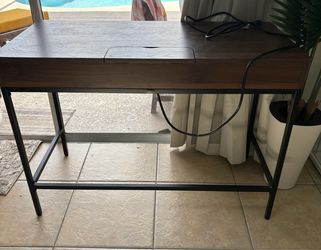 Walnut and black student desk