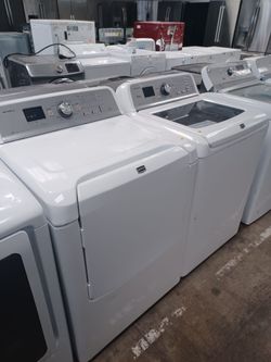 MAYTAG BROVOS XL HE TOP LOAD WASHER AND ELECTRIC DRYER SET
