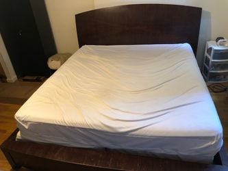 California King Wooden Bed Frame + Split Twin XL Box Springs