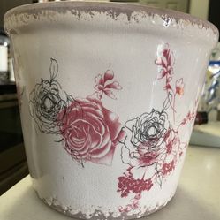 Flower Pot With Roses On Them