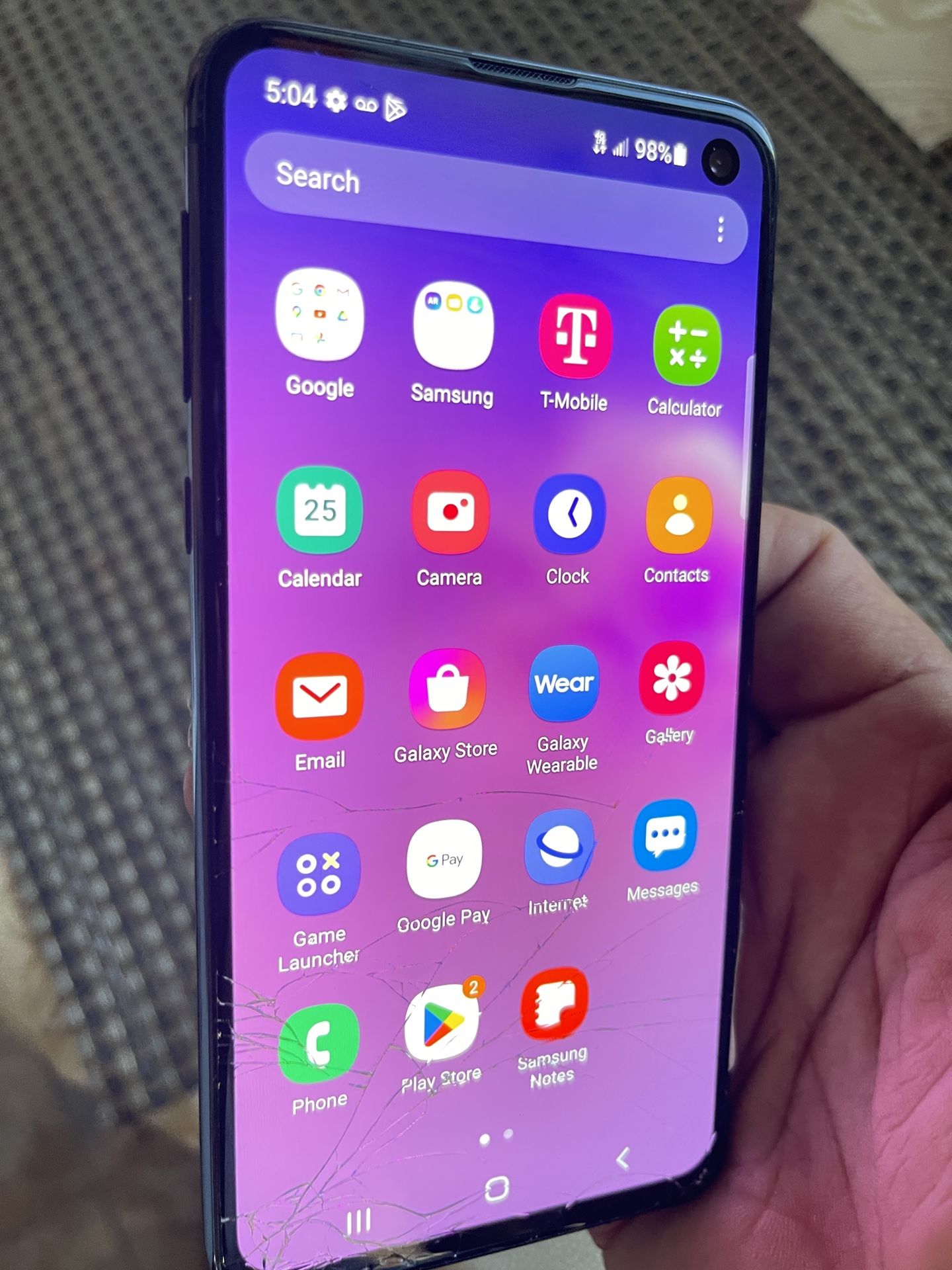 Working Perfectly Fine. Just Cracked Front Screen. Read Description