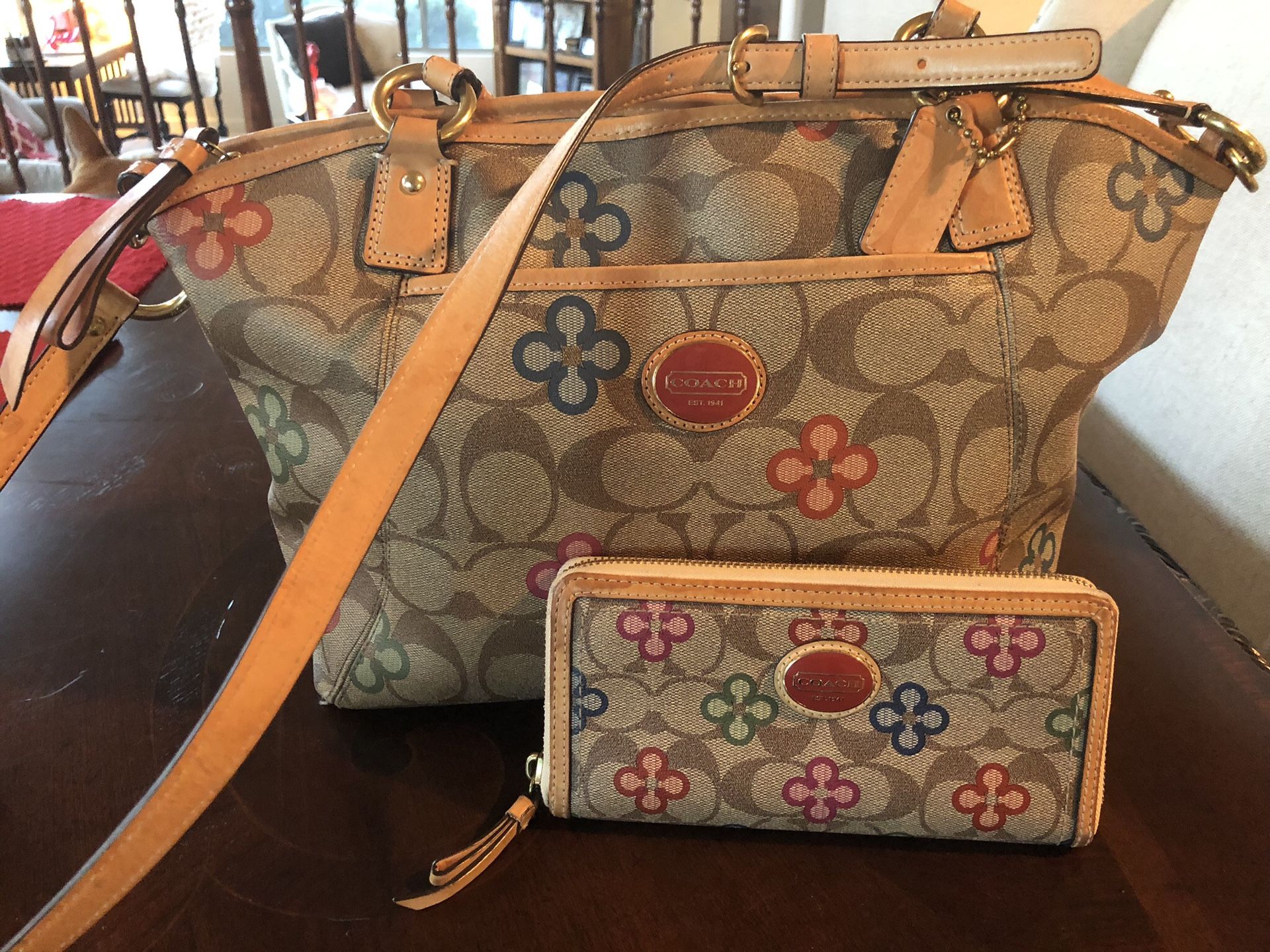 Coach large purse and wallet .