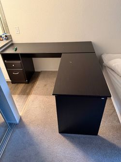 Cabot 60W L Shaped Desk with Drawers in Espresso Oak - Engineered Wood