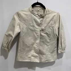 3/4 long sleeves jacket in khaki color