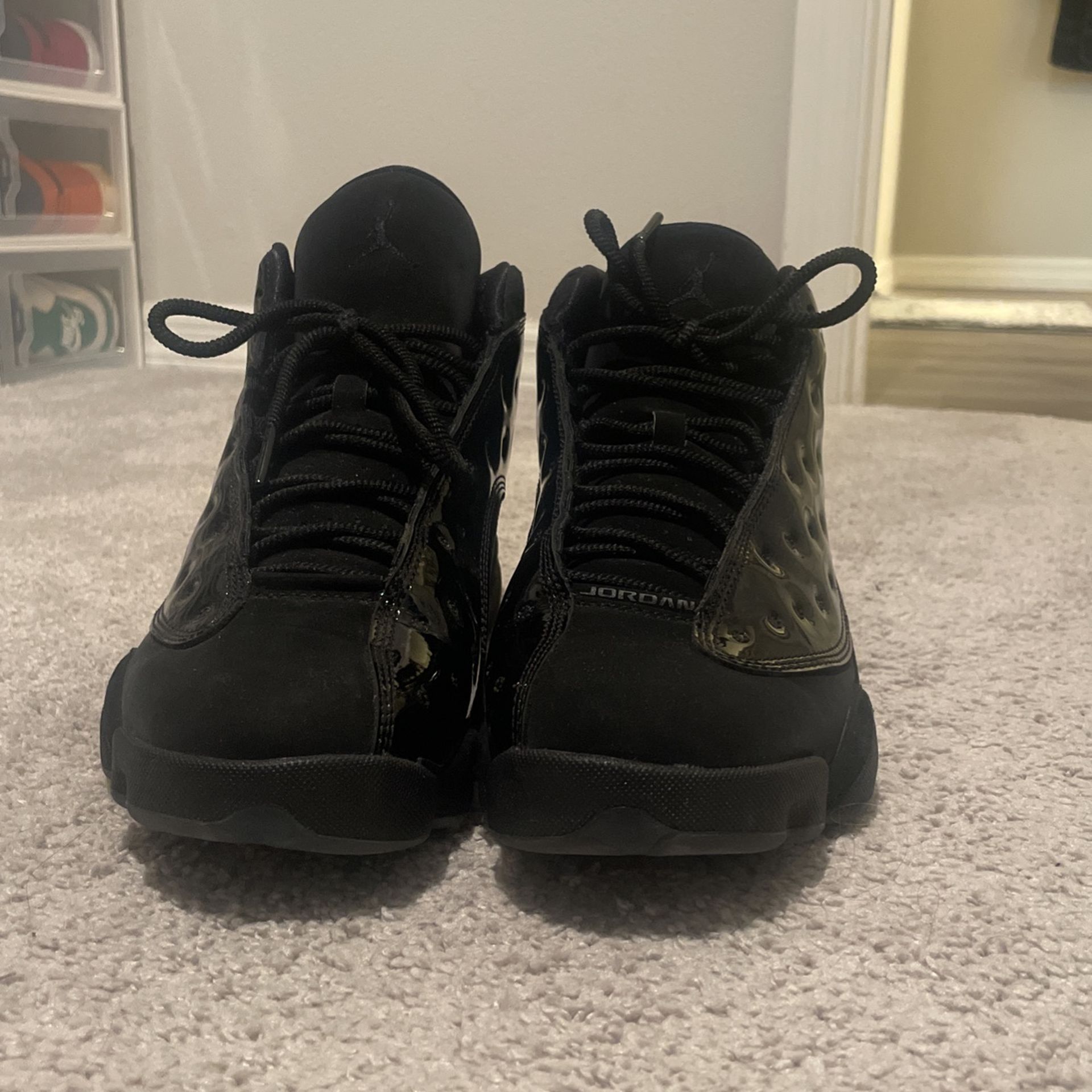 Jordan 13’s, Matte Black, Worn once, Size 9 Men