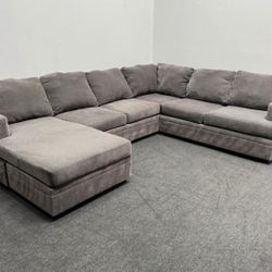Living Spaces Bonaterra Charcoal Grey Sectional Couch (50% OFF) - We deliver & setup. 