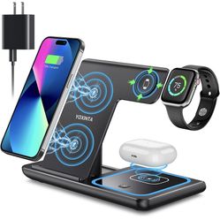 Wireless Charger, 3 in 1 Wireless Charging Station