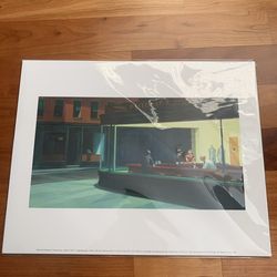 print of Edward Hopper's iconic 1942 oil painting, Nighthawks